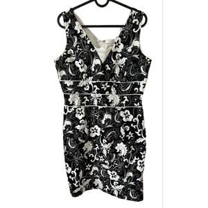 Uniform John Paul Richard Sleeveless Summer Dress Floral Lined Bodice Stretch 10